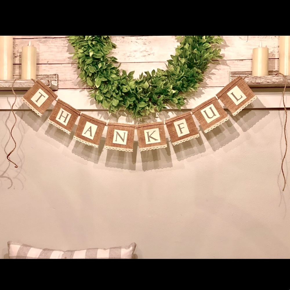 *THANKSGIVING BANNER* “thankful” - handmade burlap banner - farmhouse decor